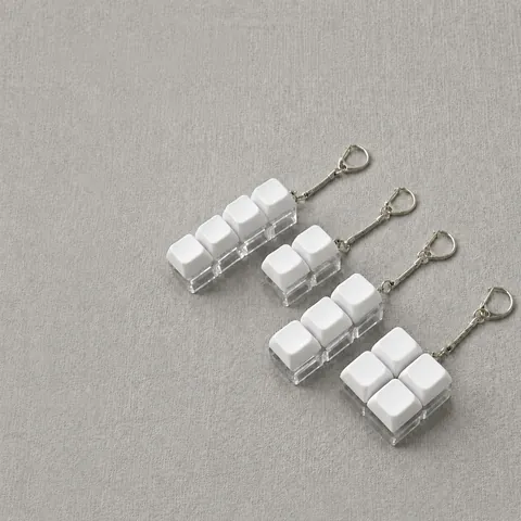 Giocattolo Fidget Interruttore della Tastiera Meccanica Portachiavi Antistress Con Tasto Bianco Colori Macaron Base Trasparente Luminoso Ufficio Regalo