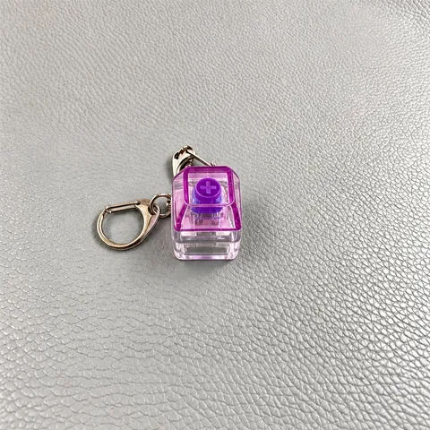 Mechanischer Schalter Schlüsselanhänger Fidget Toy Zum Stressabbau Bunt Transparent LED Licht Schlüsselring Fingerdruck Spielzeug Geschenk