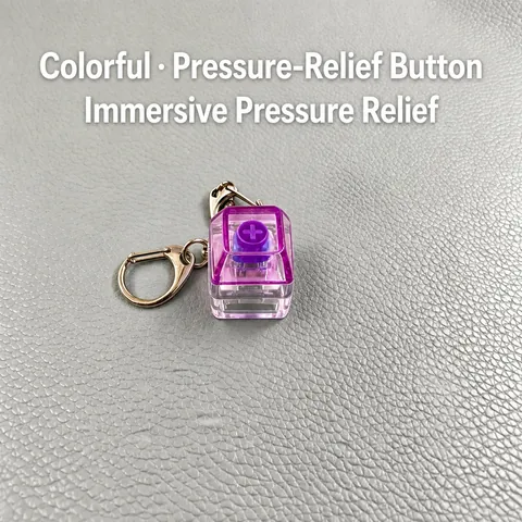 Mechanical Switch Keychain Fidget Toy For Stress Relief Colorful Transparent LED Light Key Ring Finger Pressure Toy Gift