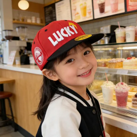 Παιδικό Καπέλο Μπέιζμπολ Snapback Με Κέντημα Lucky Crown Από Μείγμα Βαμβακιού Επίπεδο Γείσο Για Αγόρια Κορίτσια Hip Hop Στυλ