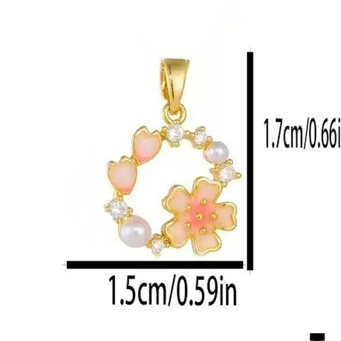 DIY Jewelry Accessory Copper Gold Plated Enamel Rhinestone Pendant For Keychain Necklace Heart Star Skull Flower Charms