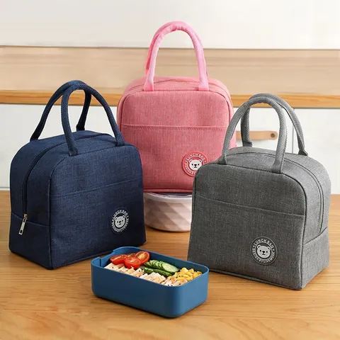 Cartoon Geïsoleerde Lunchtas Grote Capaciteit Oxford Doek Thermische Bento Tas Met Aluminiumfolie Binnenkant Voor Studenten Kantoor Picknick