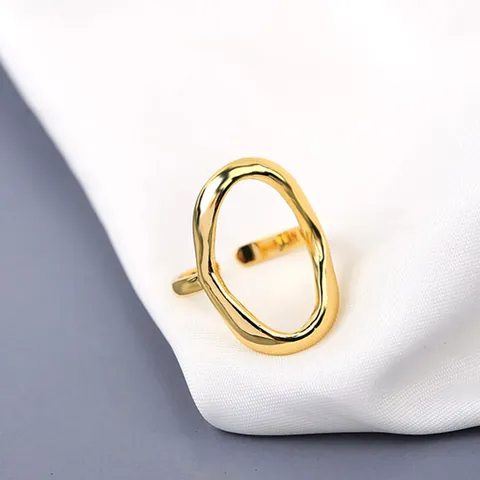 Minimalistische Geometrische Offene Ringe Mit Kupferbeschichtung