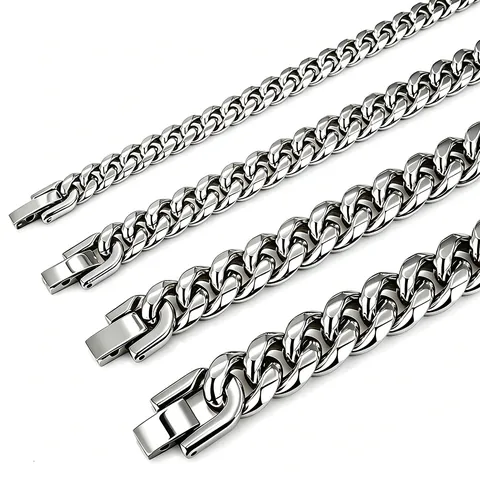 Edelstahl Panzerkette Halskette Für Herren Damen Hip Hop Cuban Link Spiegelpoliert Schmuck Streetwear Bold Chunky Accessoire