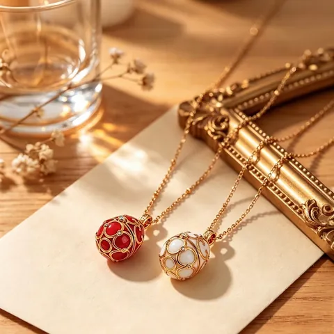 Collar de Pendiente de Huevo Estilo Fabergé Vintage Plata de Ley 925 Chapado en Oro Esmalte Circonia Joyería Para Mujer Regalo