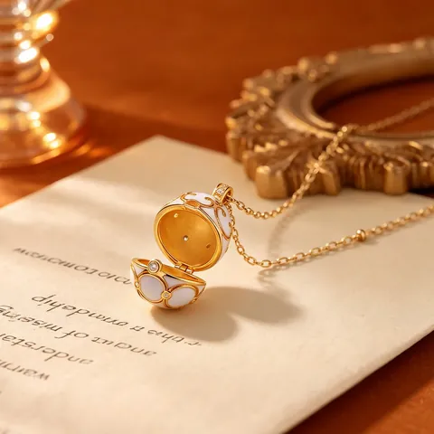 Collar de Pendiente de Huevo Estilo Fabergé Vintage Plata de Ley 925 Chapado en Oro Esmalte Circonia Joyería Para Mujer Regalo