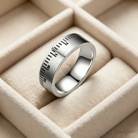 8mm Industrial 316 Stainless Steel Scale Ruler Ring For Men Women Blackened Number Carved Geometric Fashion Band Ring
