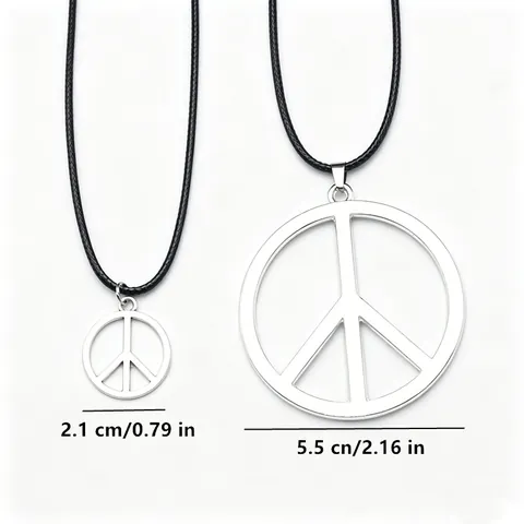 Vintage Legierung Friedenszeichen Anhänger Halskette Anti Krieg Symbol Rund Schmuck Für Herren Damen Alltag Retro Zubehör Silber