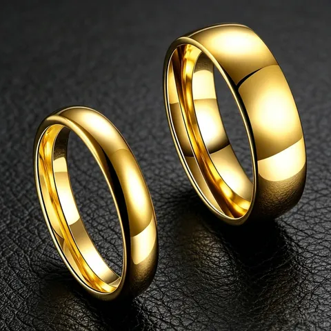 Minimalist 316L Stainless Steel Ring For Men Women Polished Plain Band Couple Wedding Finger Ring Gold Silver Jewelry
