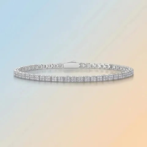 925 Sterlingsilber Moissanit Tennis Armband Für Damen Eleganter Rundschliff Weiß Funkelnder Schmuck Mit GRA Zertifikat Geschenk