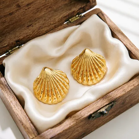 Stainless Steel Ocean Theme Starfish Shell Jellyfish Earrings For Women Summer Vacation Resort Style Artificial Pearl Stud Earrings