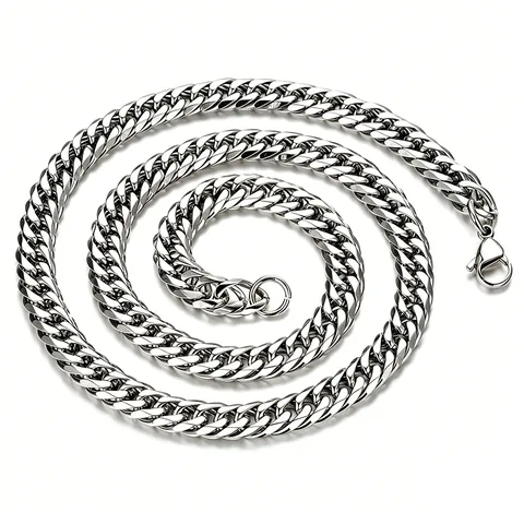 Klassieke Unisex Roestvrijstalen Cubaanse Schakelketting Trendy Gepolijste Curb Chain Voor Heren Dames Hip Hop Sieraden