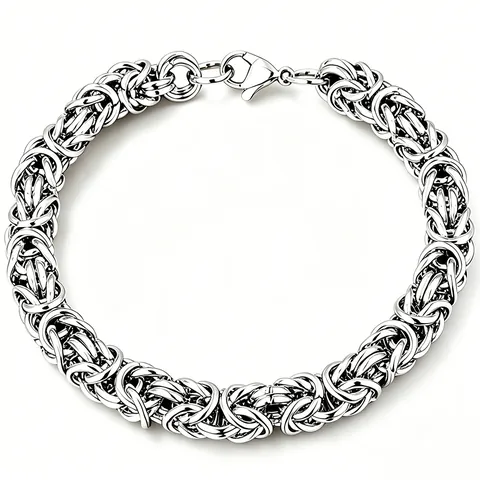 Heren Byzantijnse Ketting Armband Roestvrij Staal Punk Dikke Halsketting Zwaar Gevlochten Hip Hop Sieraden Accessoire Voor Mannen Vrouwen