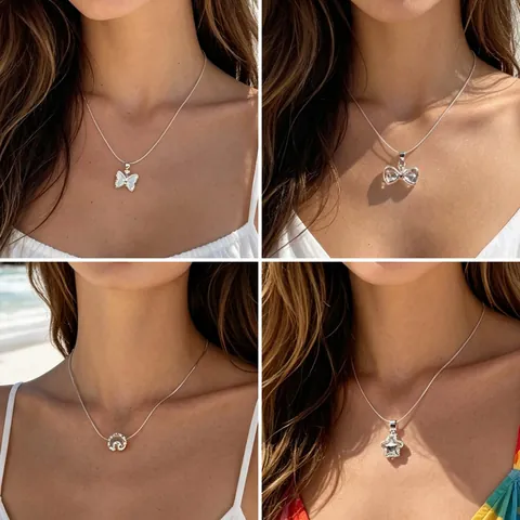 Collier Minimaliste En Fil De Pêche Invisible Avec Pendentif Géométrique En Cristal De Verre Goutte D'Eau Bijoux Réglables Pour Femmes
