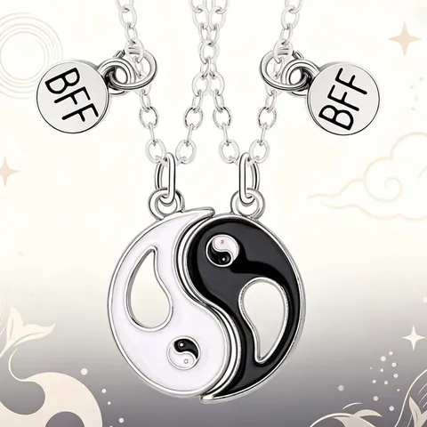 Tai Chi Yin Yang Hanger Ketting Zinklegering Hip Hop Streetwear Mode Sieraden Voor Heren Dames Paar Casual Trui Ketting