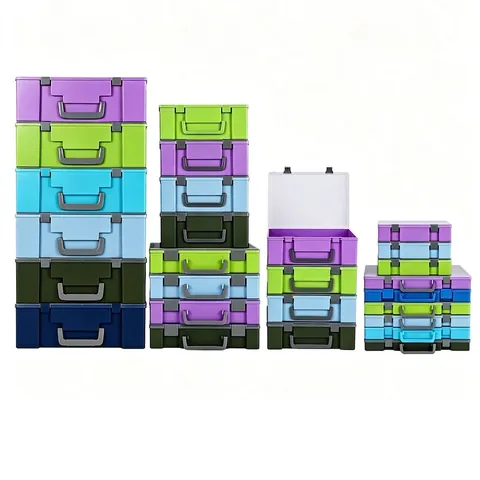 Portable Transparent PP Plastic Storage Box Rectangular Tools Educational Toys Organizer Case With Handle And Buckles