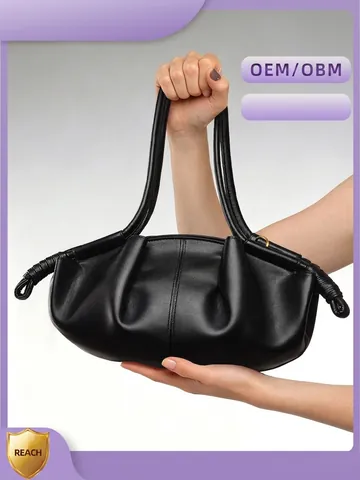 Dames Mode PU Leer Geplooide Cloud Tas Geknoopte Handgreep Grote Capaciteit Schoudertas Veelzijdige Woon-werk Tote Handtas