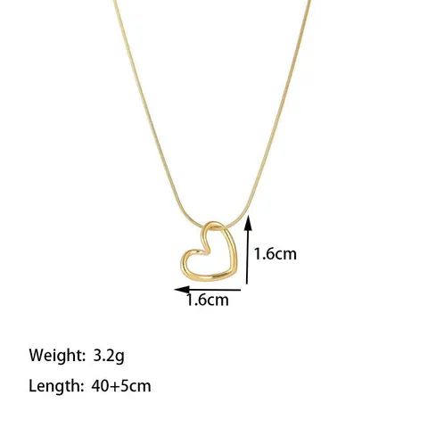 Eleganti Gioielli a Cuore in Acciaio Inossidabile per Donna Set di Bracciale Collana Orecchini a Cuore Cavo Oro Argento Placcato