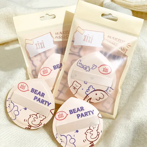 Soft Marshmallow Air Cushion Powder Puff Sponge Makeup Foundation Applicator With Cartoon Bear Pattern For Dry And Wet Use
