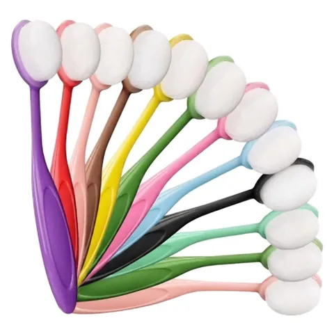 Toothbrush Style Foundation Brush Bendable Handle Oval Makeup Brush For Liquid Cream BB Cream Professional Beauty Tool