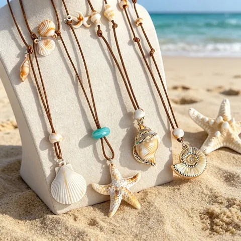Bohemian Vintage Starfish Pendant Necklace Retro Zinc Alloy Distressed Jewelry Beige PU Leather Cord For Women Beach Vacation Summer Accessory
