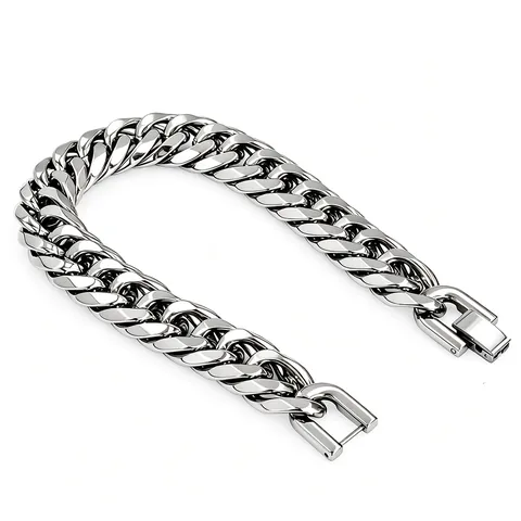 Bold Stainless Steel Cuban Link Chain Necklace Bracelet For Men Women Gold Silver Plated Hip Hop Thick Curb Jewelry
