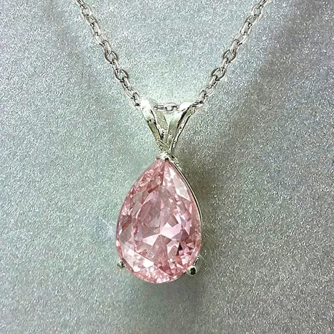 Peer Geslepen Waterdruppel Zirkoon Hanger Ketting Koperen Sieraden Dames Verloving Cadeau Elegant Glinsterend