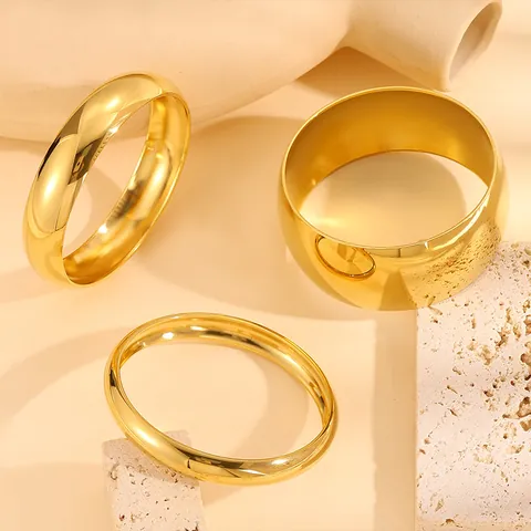 Minimalistische Roestvrijstalen Armring Voor Heren Dames Gepolijst Rond Glad Gebogen Oppervlak Mode Sieraden Cadeau