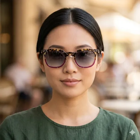 Vintage Leopard Print Square Sunglasses For Men Women Fashion Gradient Lens UV400 Protection PC Metal Bridge Sun Glasses