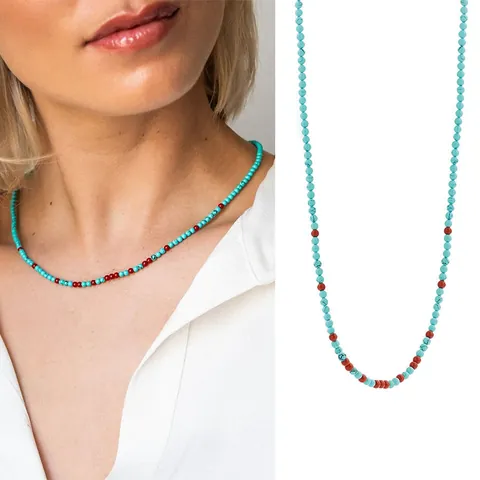 Dames Natuursteen Kralenketting 18K Goud Verguld Titaniumstaal Gefacetteerde Kristallen Kralen Hart Hanger Boheemse Sieraden Cadeau