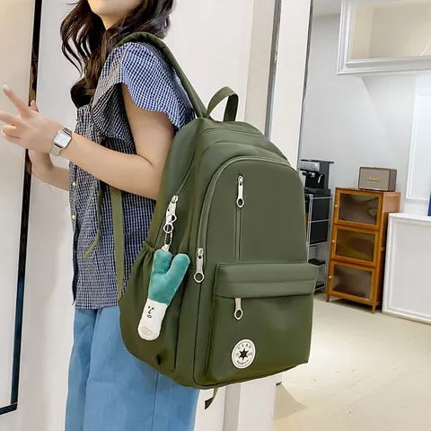 Nylon Backpack Tote Bag Crossbody Bag Pencil Case Large Capacity Breathable School Backpack For Teen Students Casual Style
