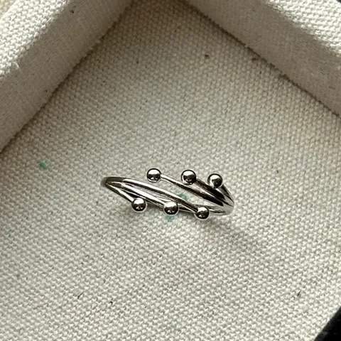 925 Sterling Silver Smiley Face Hollow Open Ring For Women Men Personality Minimalist Layered Silver Bead Ring Fashion Jewelry Accessory