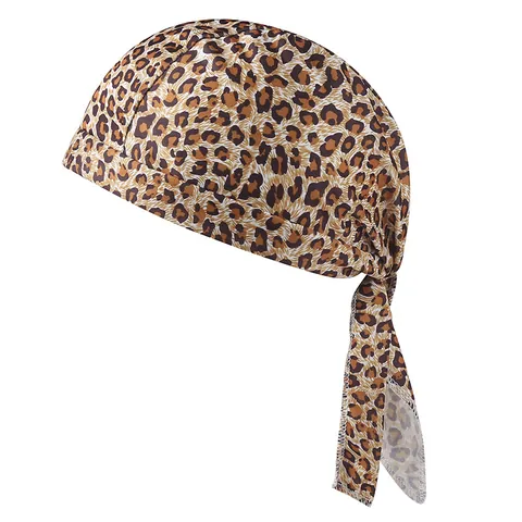 Individual Leopard Print Pirate Hat Outdoor Sport Breathable Durag Men Women Head Wrap Bandana For Fitness Fashion Accessories