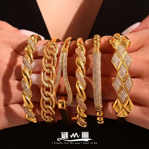 Bracciale Rigido Acciaio Inossidabile Zircone Lusso Moda Elegante Accessorio Per Donne Lucido Leggero Chic