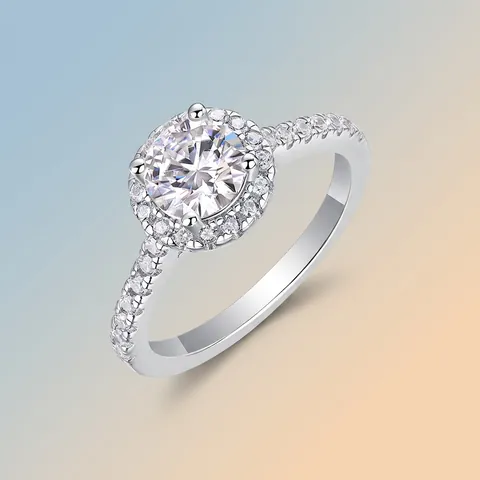 Luxury 925 Sterling Silver Moissanite Ring For Women Square Halo Engagement Wedding Band Elegant Fashion Jewelry Finger Ring