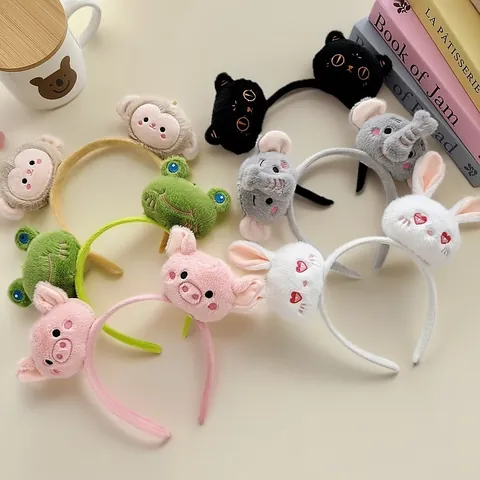 Mignon Dessin Animé Animal Peluche Bandeau Pour Femmes Enfants Performance Photographie Accessoires Doux Drôle Cochon Chat Grenouille Lapin Serre-tête