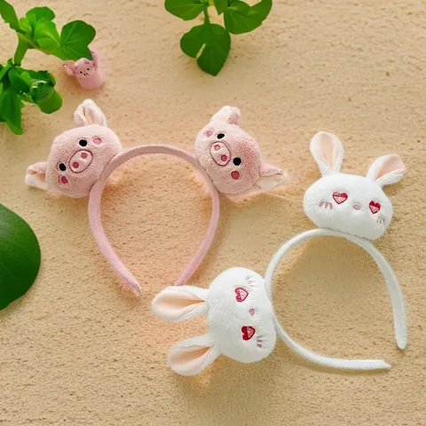Mignon Dessin Animé Animal Peluche Bandeau Pour Femmes Enfants Performance Photographie Accessoires Doux Drôle Cochon Chat Grenouille Lapin Serre-tête