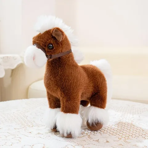 Simulation Pony Plush Toy Stuffed Horse Animal Doll For Kids Bed Sleeping Accompanying Mascot Gift Home Decoration