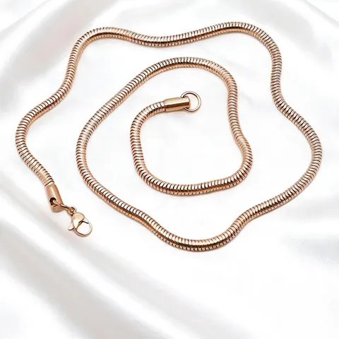Minimalist Stainless Steel Snake Chain Necklace Gold Silver Rose Gold Plated Unisex Snake Bone Chain Fashion Jewelry Accessory