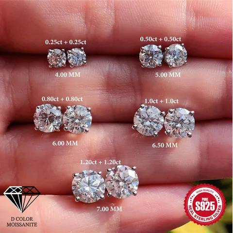 925 Sterling Silver Moissanite Screw Thread Stud Earrings Minimalist Labret Helix Piercing Cartilage Jewelry For Women Gift