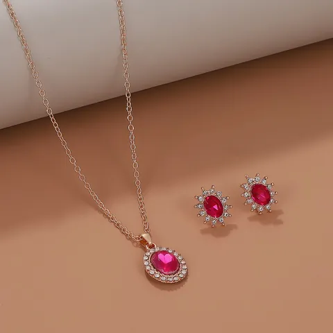 Elegant Waterdrop Faux Artificial Pearl Jewelry Collection For Women Alloy Zirconia Necklace And Stud Earrings Bridal Wedding Jewelry