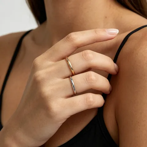 Minimalistischer Edelstahl Schlichter Ring Für Damen Geometrisch Polierter Fingerring Roségold Silber Farbe Wasserfest Schmuck