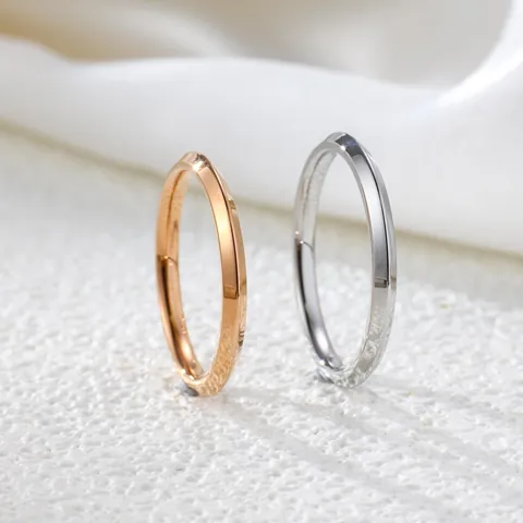 Minimalistischer Edelstahl Schlichter Ring Für Damen Geometrisch Polierter Fingerring Roségold Silber Farbe Wasserfest Schmuck