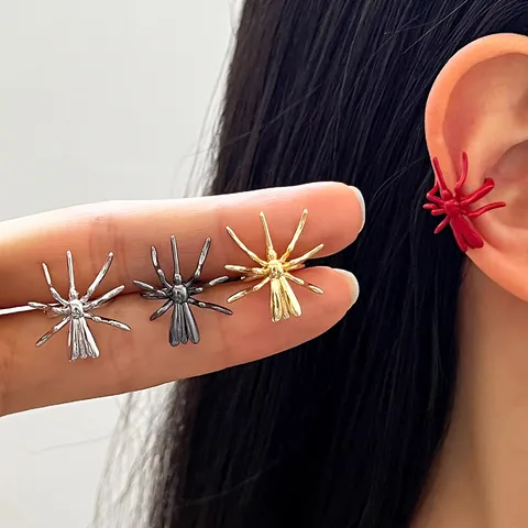 Gothic Spider Ear Cuff Non-Pierced Halloween Ear Bone Clip Copper Dark Style Punk Jewelry For Women Party Accessories Gift