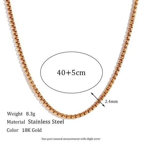 Stainless Steel 18K Gold Plated Chain Necklace Women Minimalist PVD Plated Clavicle Jewelry Waterproof Everyday Accessory