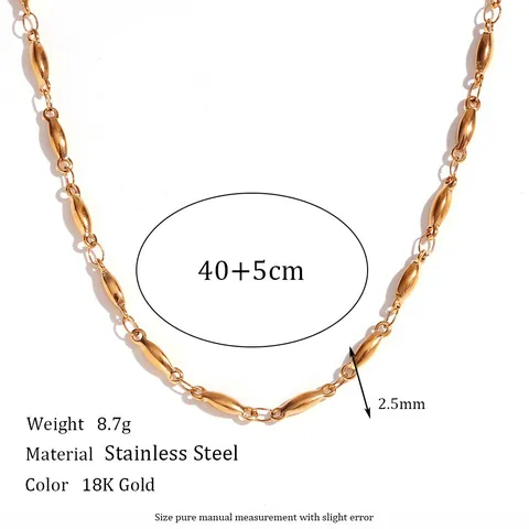 Collana Minimalista in Acciaio Inossidabile Placcato Oro 18K per Donna Collana a Catena Sottile Impermeabile Quotidiana