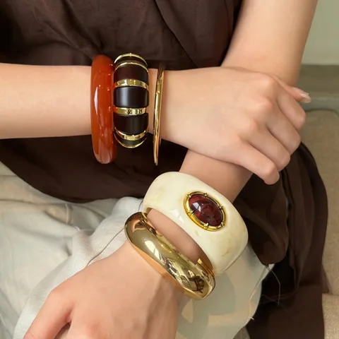 Brazalete Abierto de Puño Metálico Vintage Estilo Occidental Para Mujer Pulseras Redondas Lisas Geométricas de Hierro Joyería Elegante
