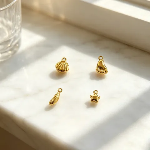 Edelstahl Marine Serie Charms 18K Vergoldet Muschel Stern Fußabdruck Anhänger Für DIY Armband Schmuckherstellung Zubehör