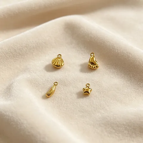 Edelstahl Marine Serie Charms 18K Vergoldet Muschel Stern Fußabdruck Anhänger Für DIY Armband Schmuckherstellung Zubehör