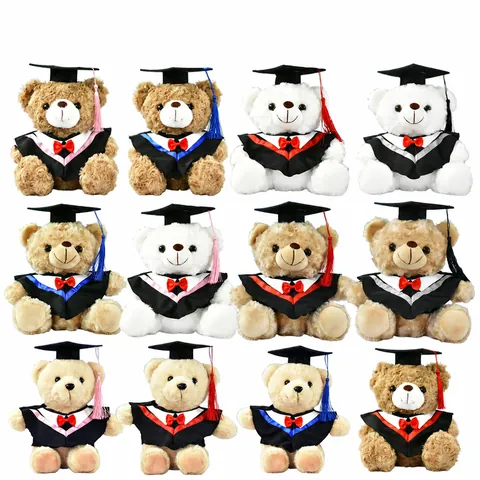 Graduation Bear Plush Toy Teddy Bear In Doctoral Gown With Mortarboard Cap And Tassel School Souvenir Gift For Students